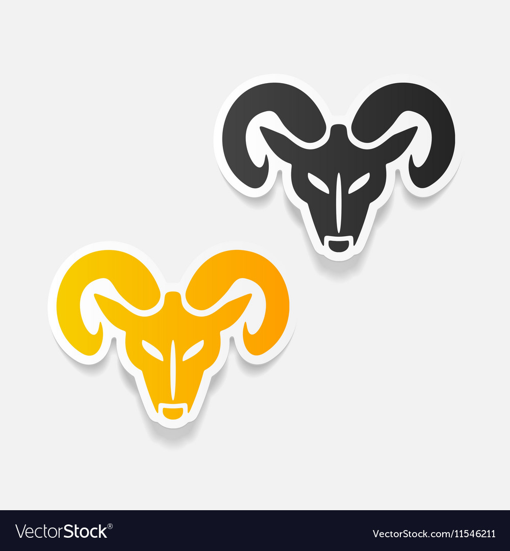 Realistic design element head of the ram