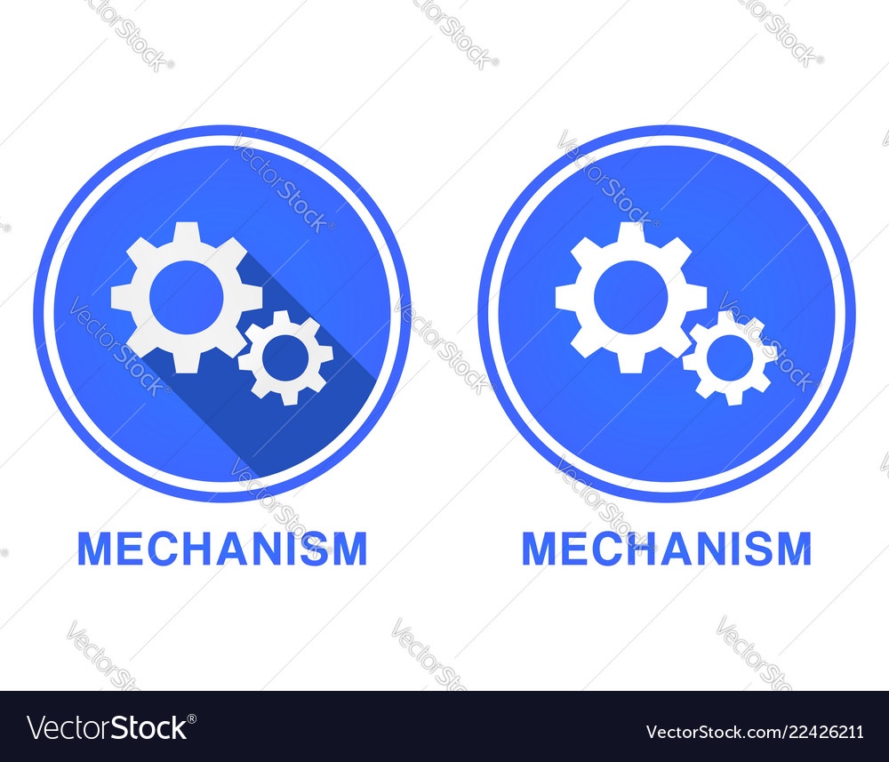 Rundgetriebe flache Ikone der Mechanismuseinstellungen