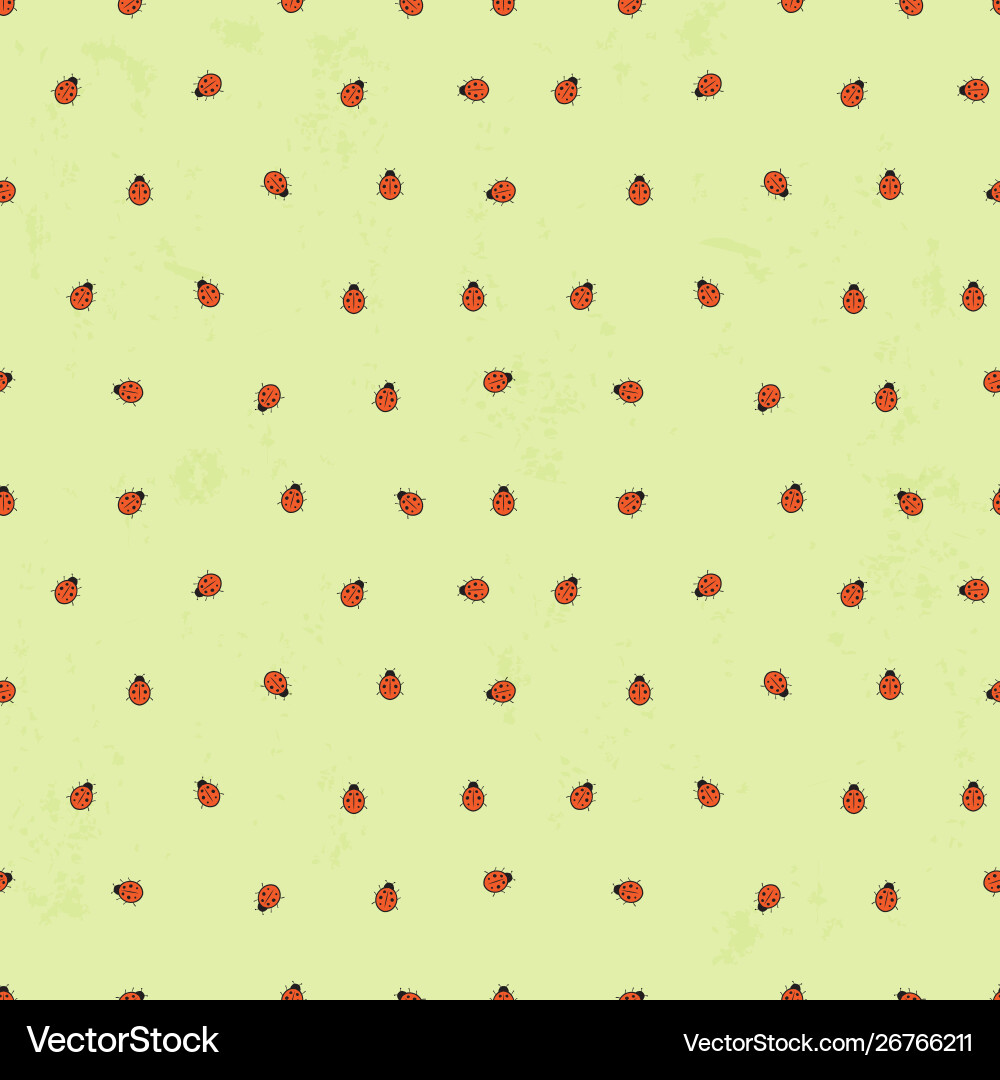 Seamless background with ladybugs simple Vector Image