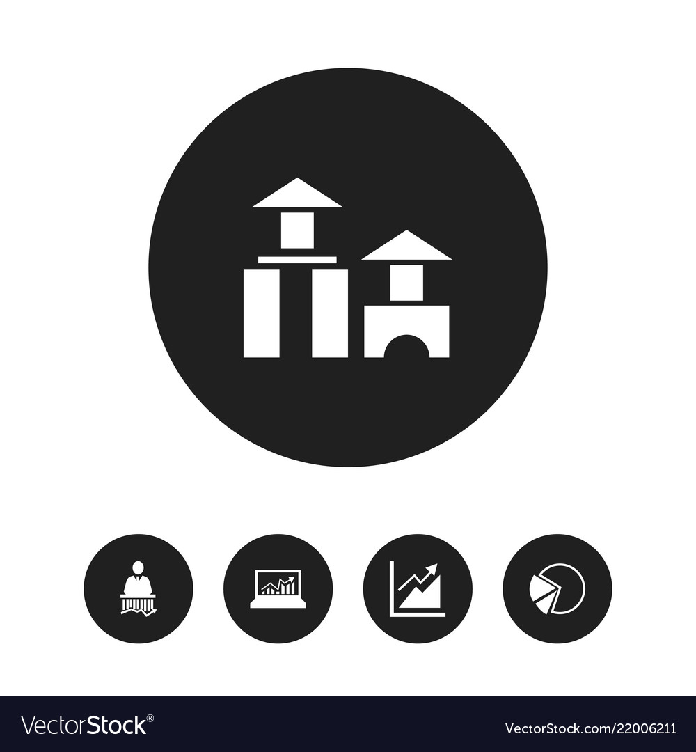 Set of 5 editable statistic icons includes vector image Set of 5 editable statistic icons includes