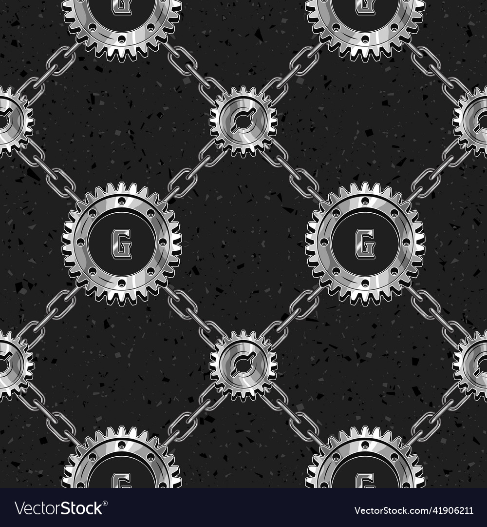 Staggered geometric pattern with gears