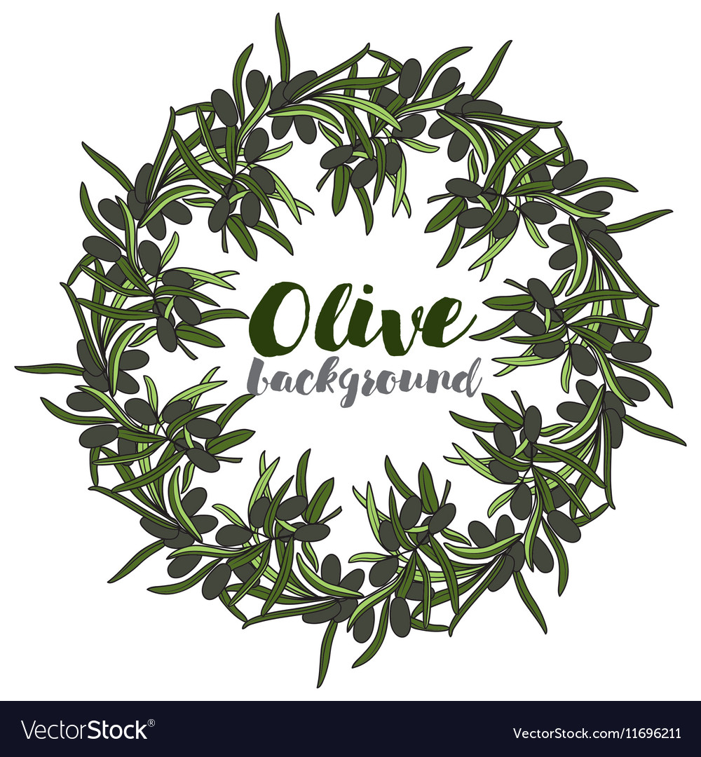 Wreath with branch of olive Royalty Free Vector Image