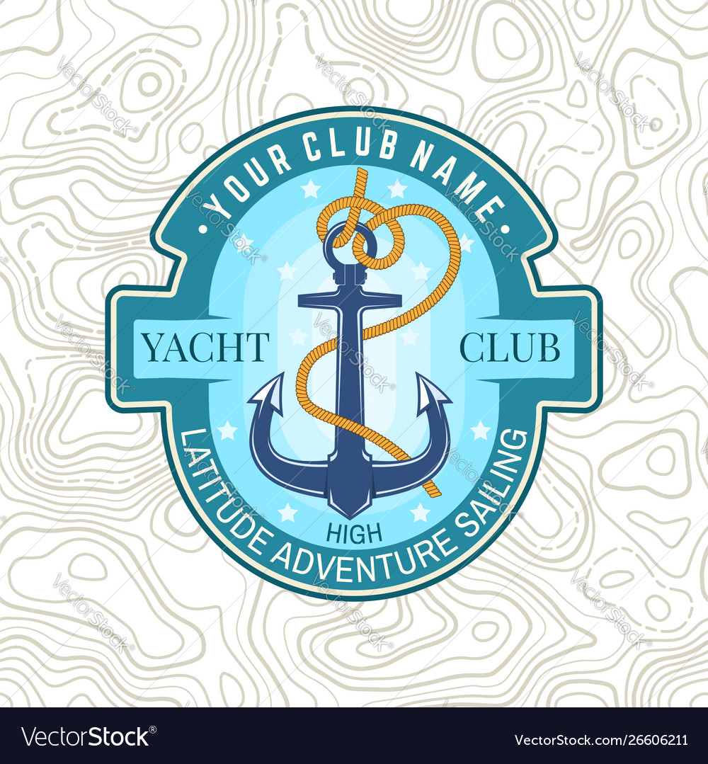 Yacht club patch concept for shirt print Vector Image