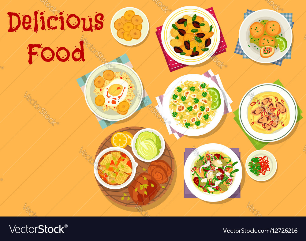 Appetizing dishes icon for lunch menu design Vector Image