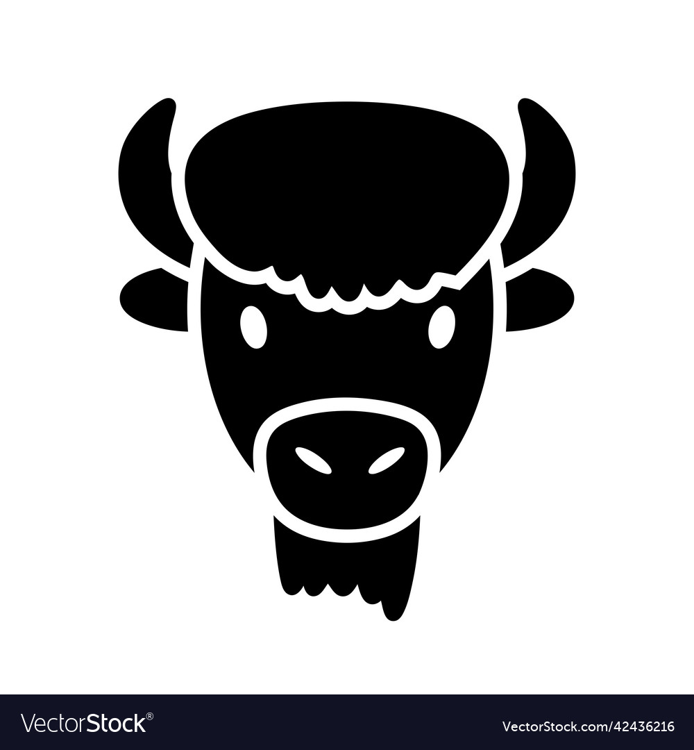 Bison buffalo ox isoliert Glyph Icon Tierkopf