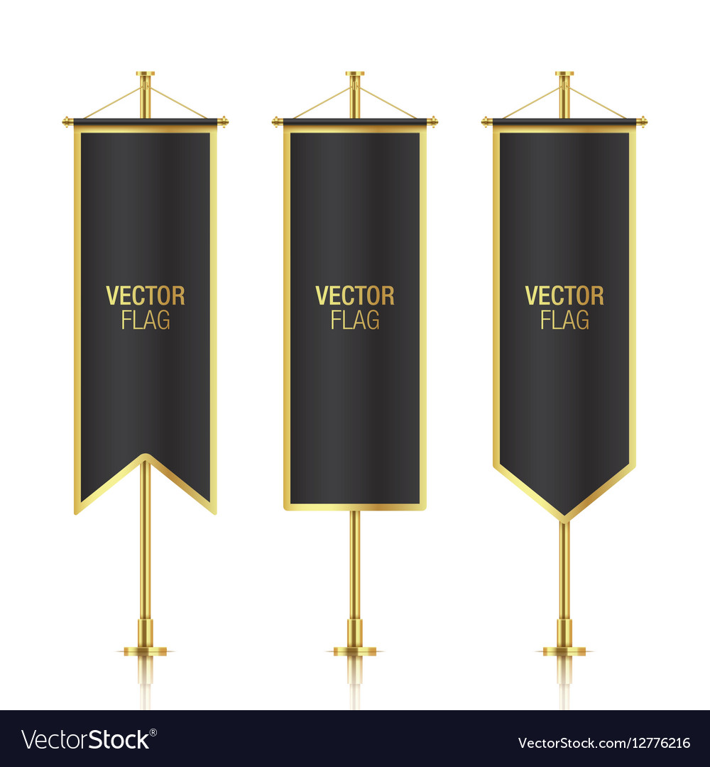 Black Vertical Banner Flag Templates Royalty Free Vector