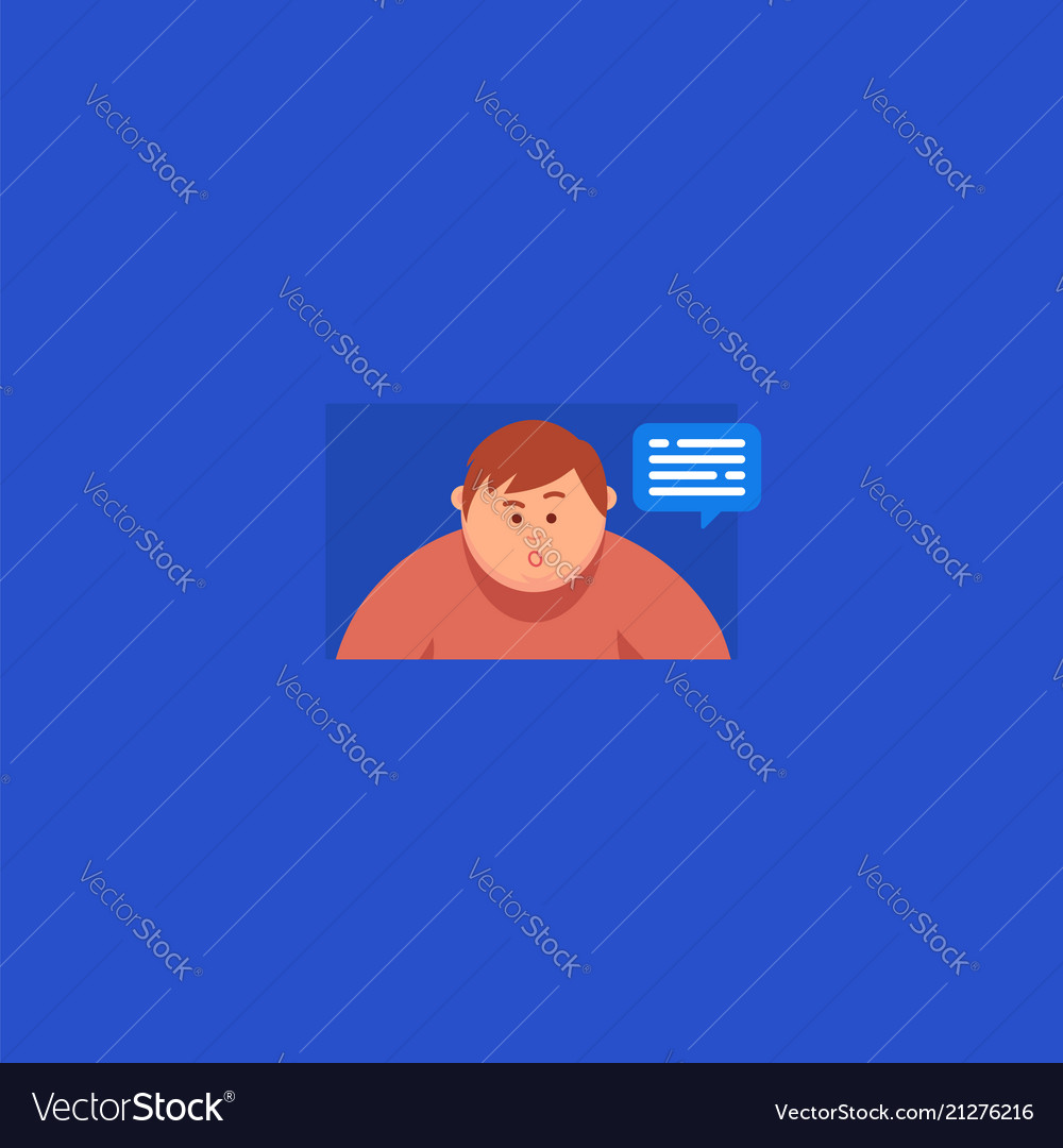 Chatting online on computer vector image Chatting online on computer