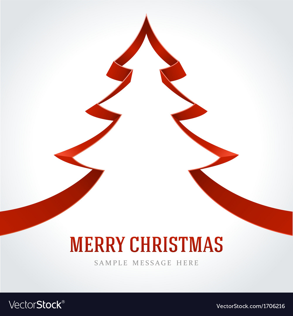 Christmas tree from ribbon background Royalty Free Vector