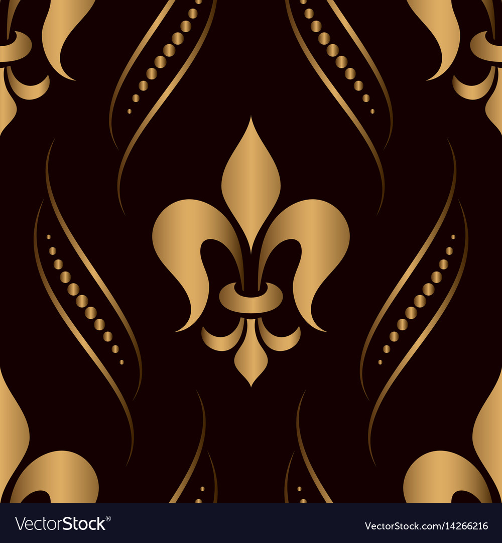 Damask seamless pattern golden element elegant