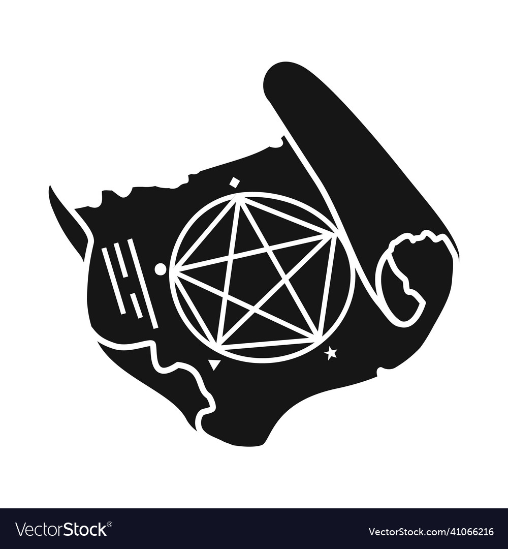 Design of parchment and alchemy icon web