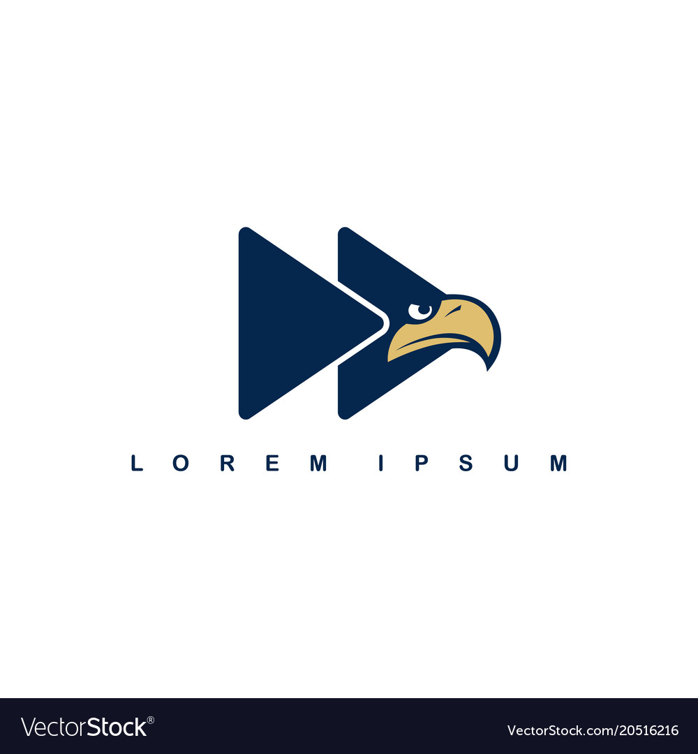 Eagle hawk bird logo template fast forward button