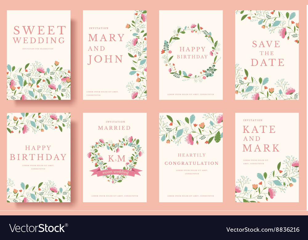 Floral Wedding Invitation Cards