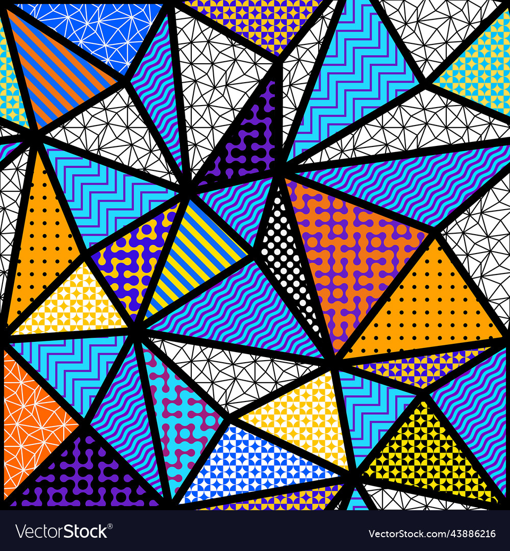 Geometric abstract pattern in patchwork style vector image Geometric abstract pattern in patchwork style