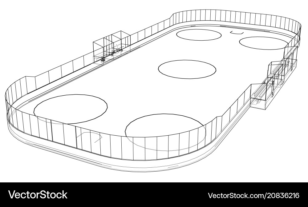 Ice hockey area outline Royalty Free Vector Image