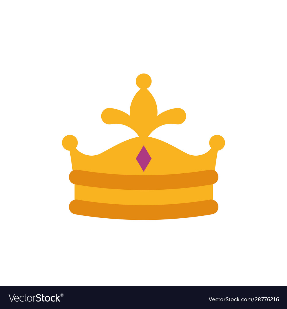 Isolated king purple and gold crown design Vector Image