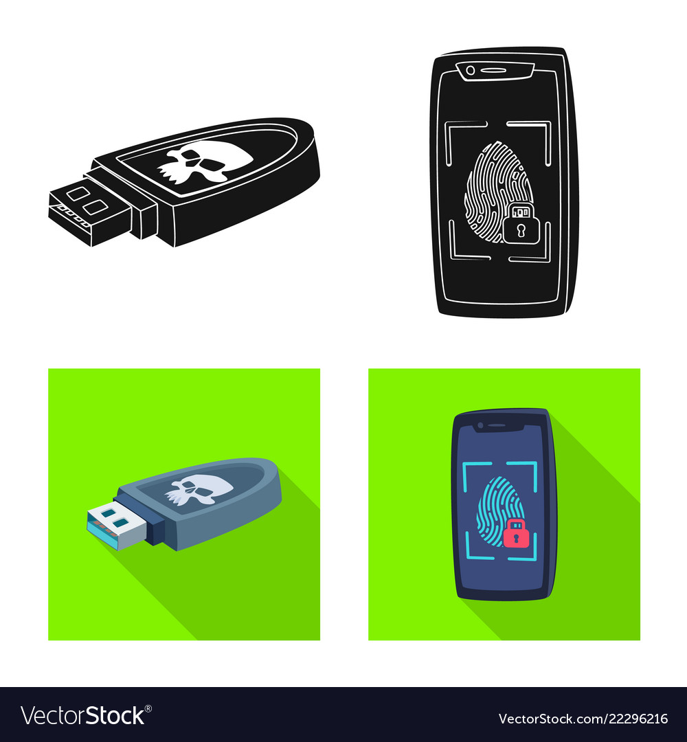 Isolated object of virus and secure icon set vector image Isolated object of virus and secure icon set