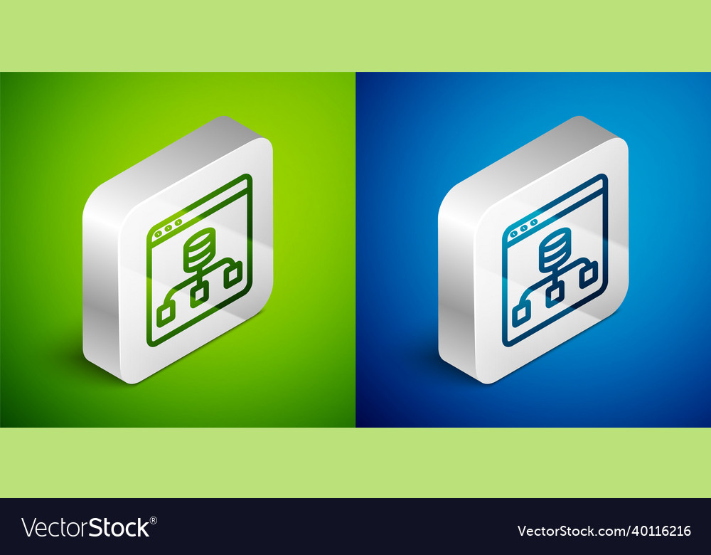Isometric line server data web hosting icon vector image Isometric line server data web hosting icon