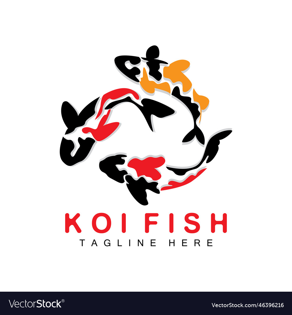 Koi fish logo design chinese lucky and triumph Vector Image