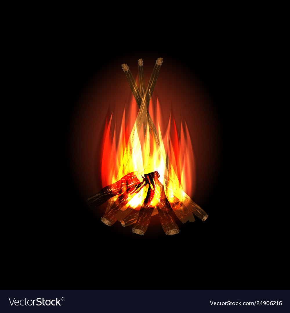 Realistic burning firewood