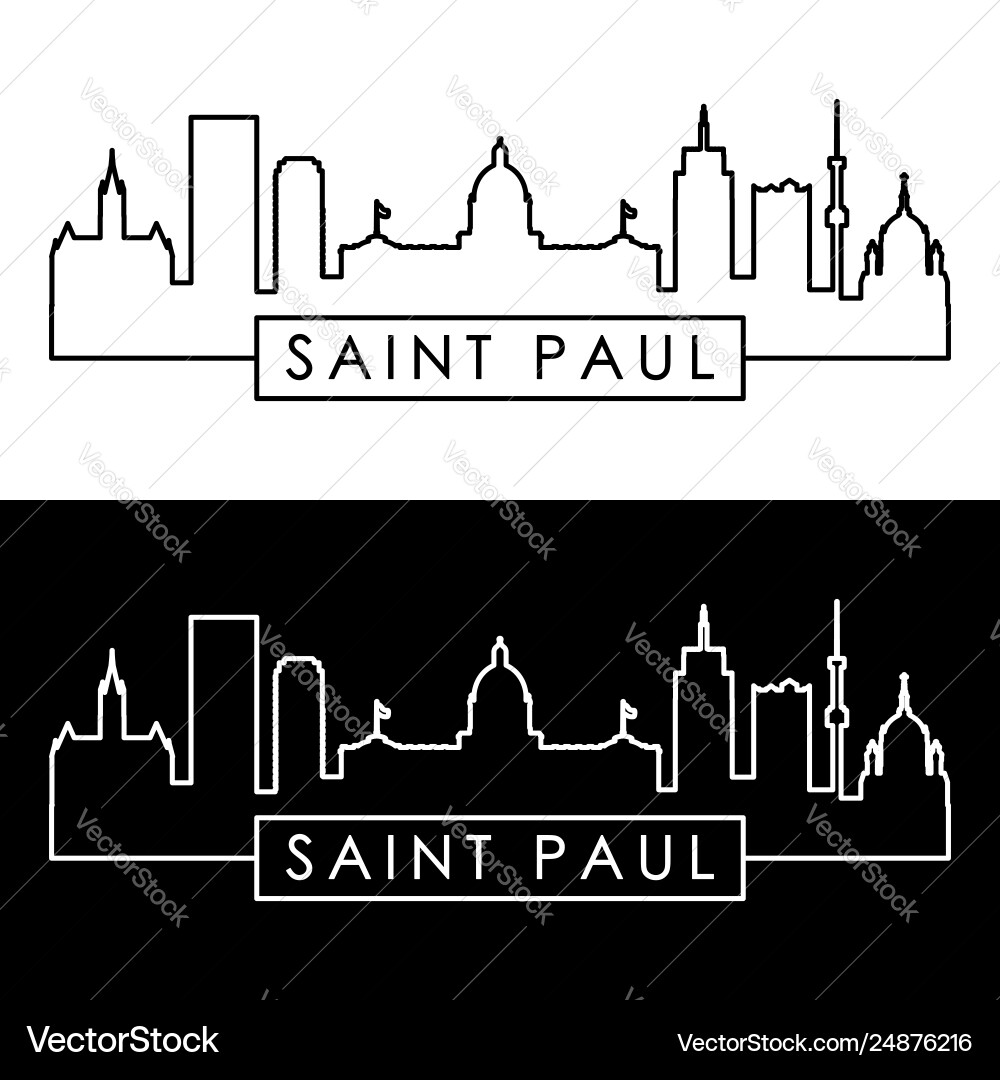 Saint paul skyline linear style editable file Vector Image