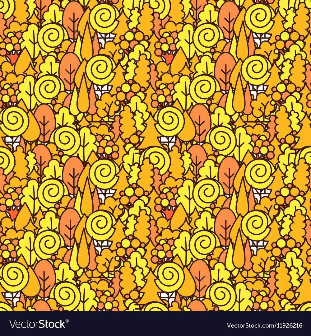 Seamless tree pattern background line ornament