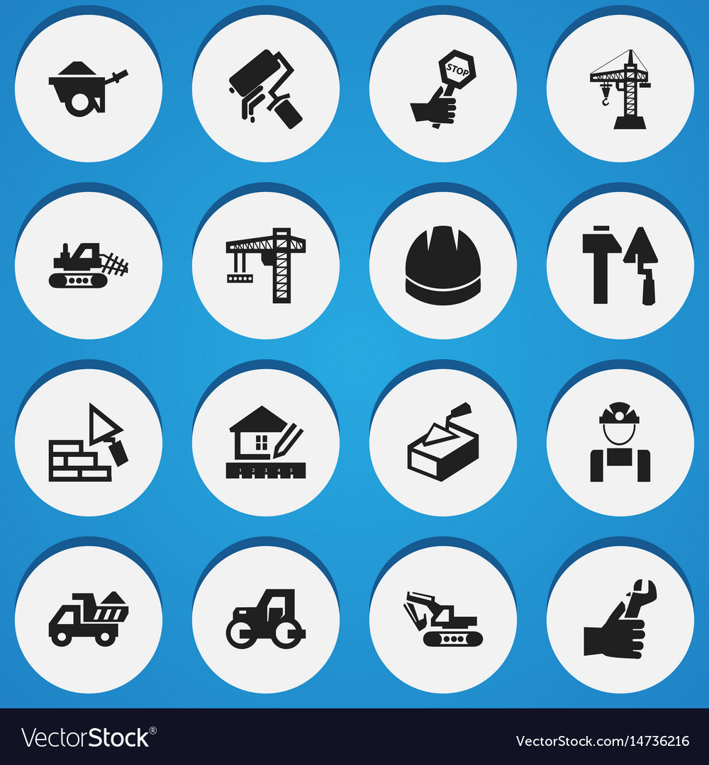 Set of 16 editable structure icons includes