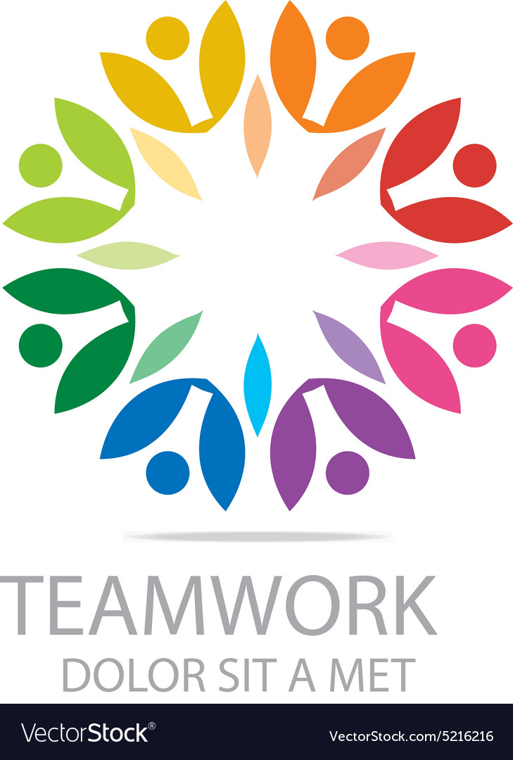 Teamwork people human colorful logo design