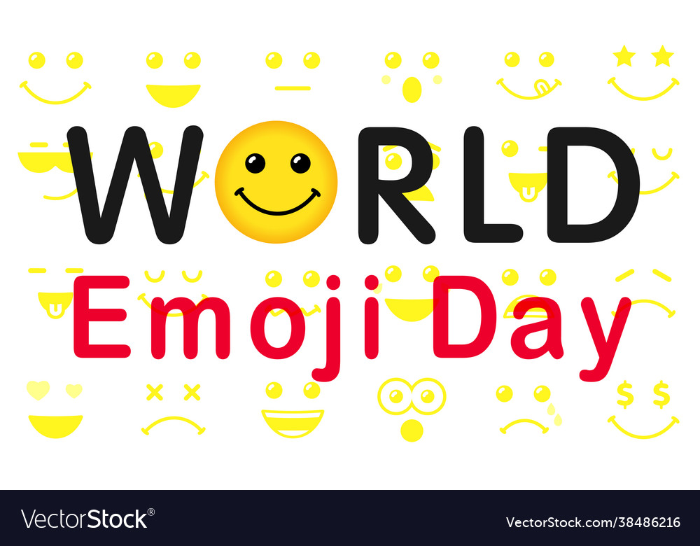 World emoji day banner Royalty Free Vector Image