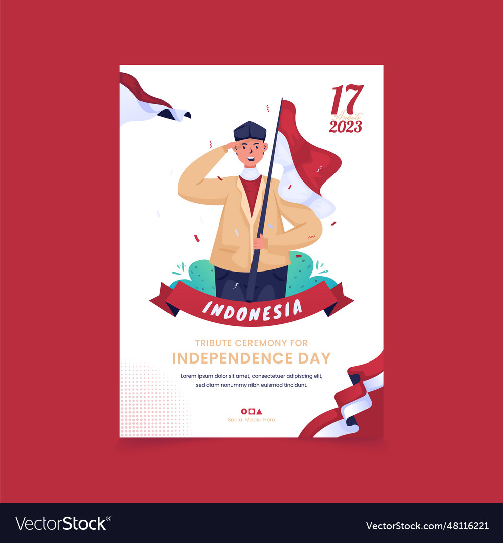 A man with indonesian flag poster design