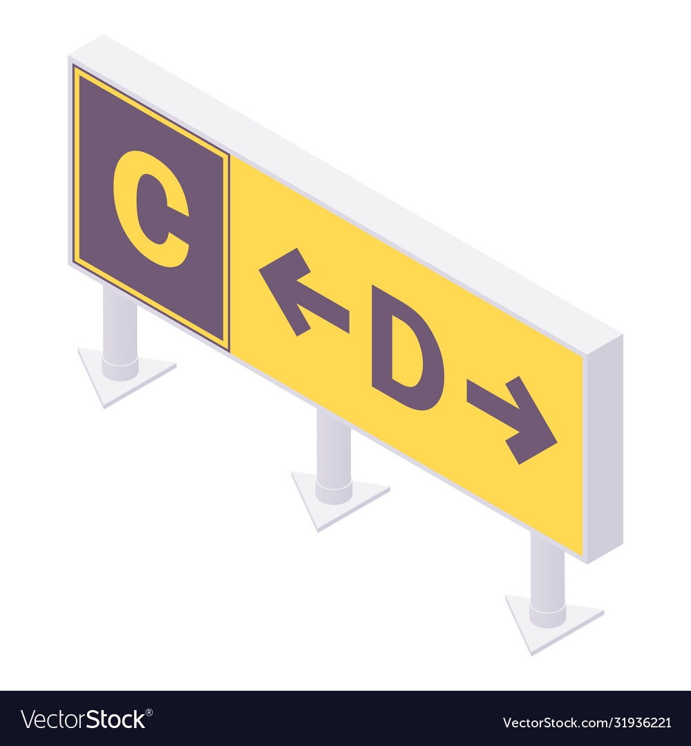 Flughafen Taxiway Isometric Unterschrift