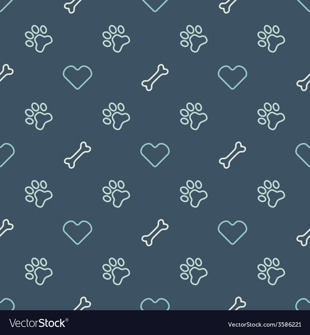 Animal seamless pattern of paw footprint
