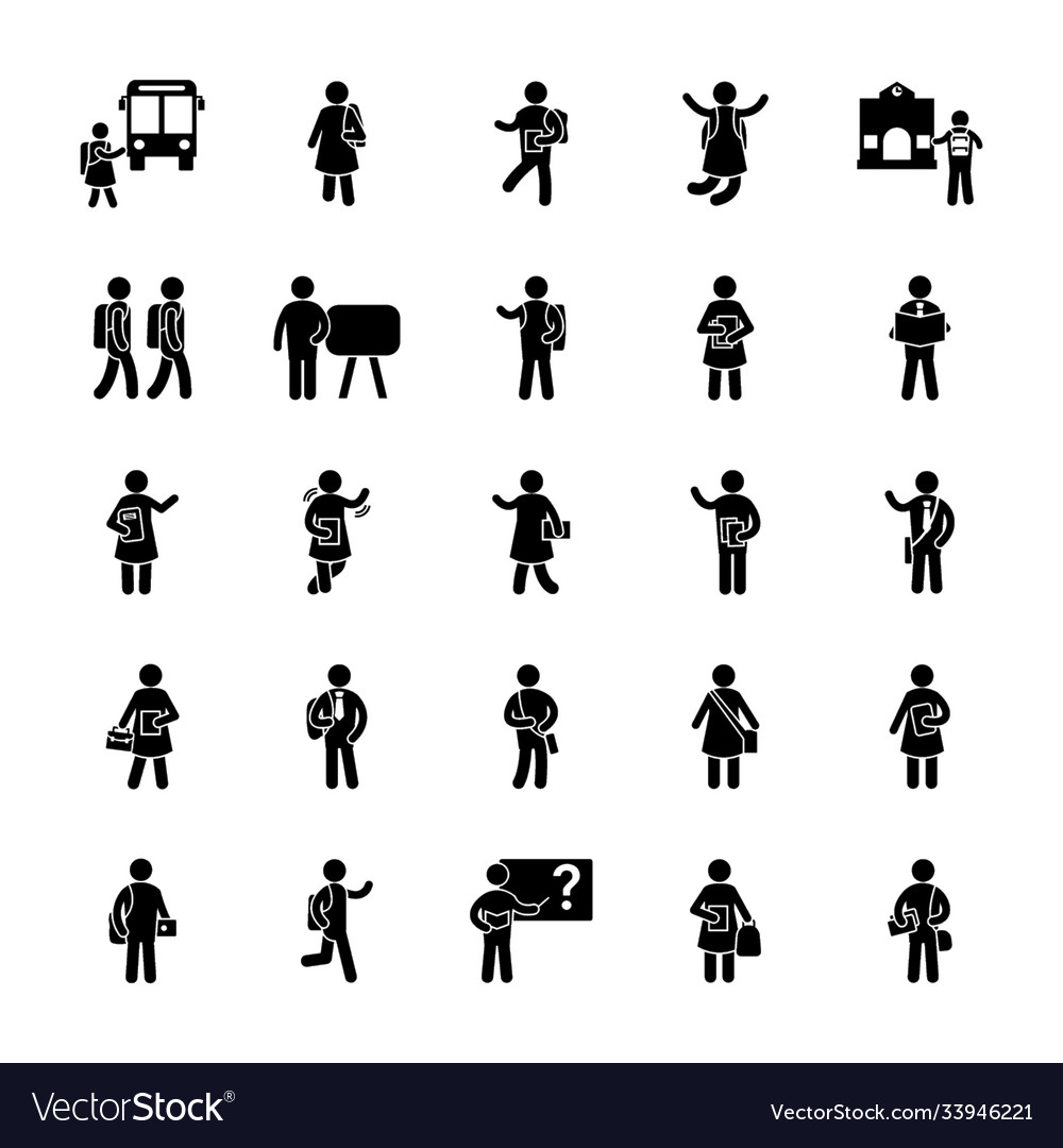 Back to school glyph Royalty Free Vector Image