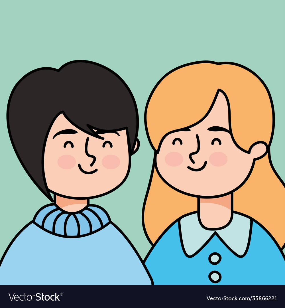 Cartoon two women smiling colorful design Vector Image