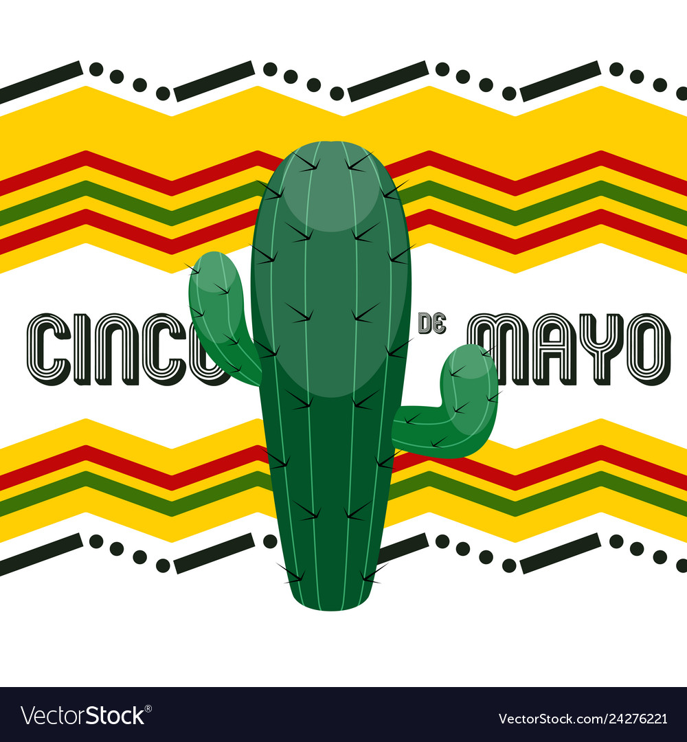 Cinco de mayo poster with a cactus