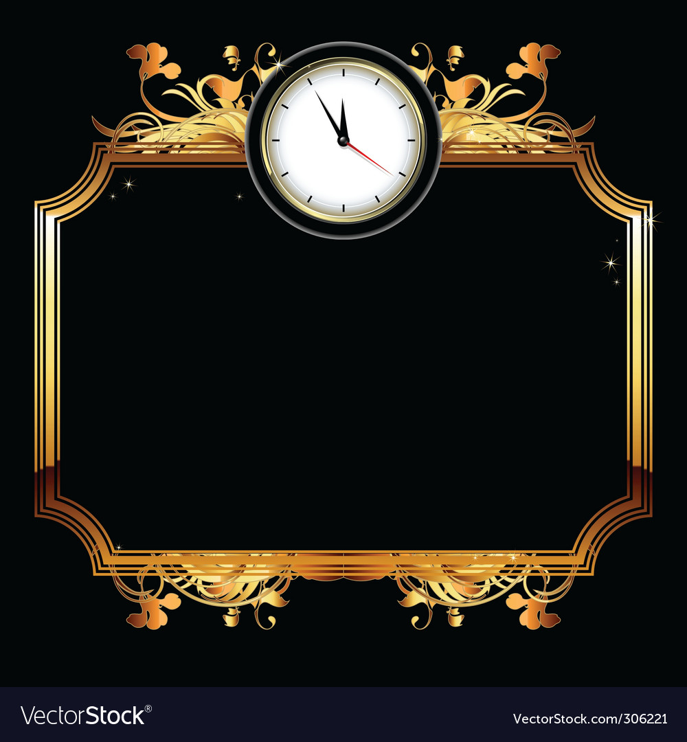 Clocks with floral elements Royalty Free Vector Image