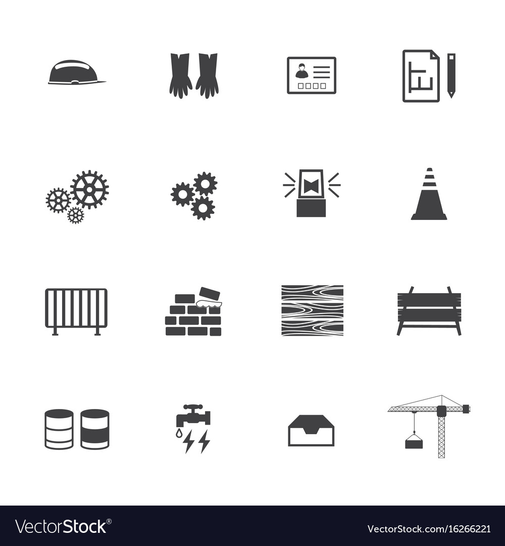 Construction equipment icons set