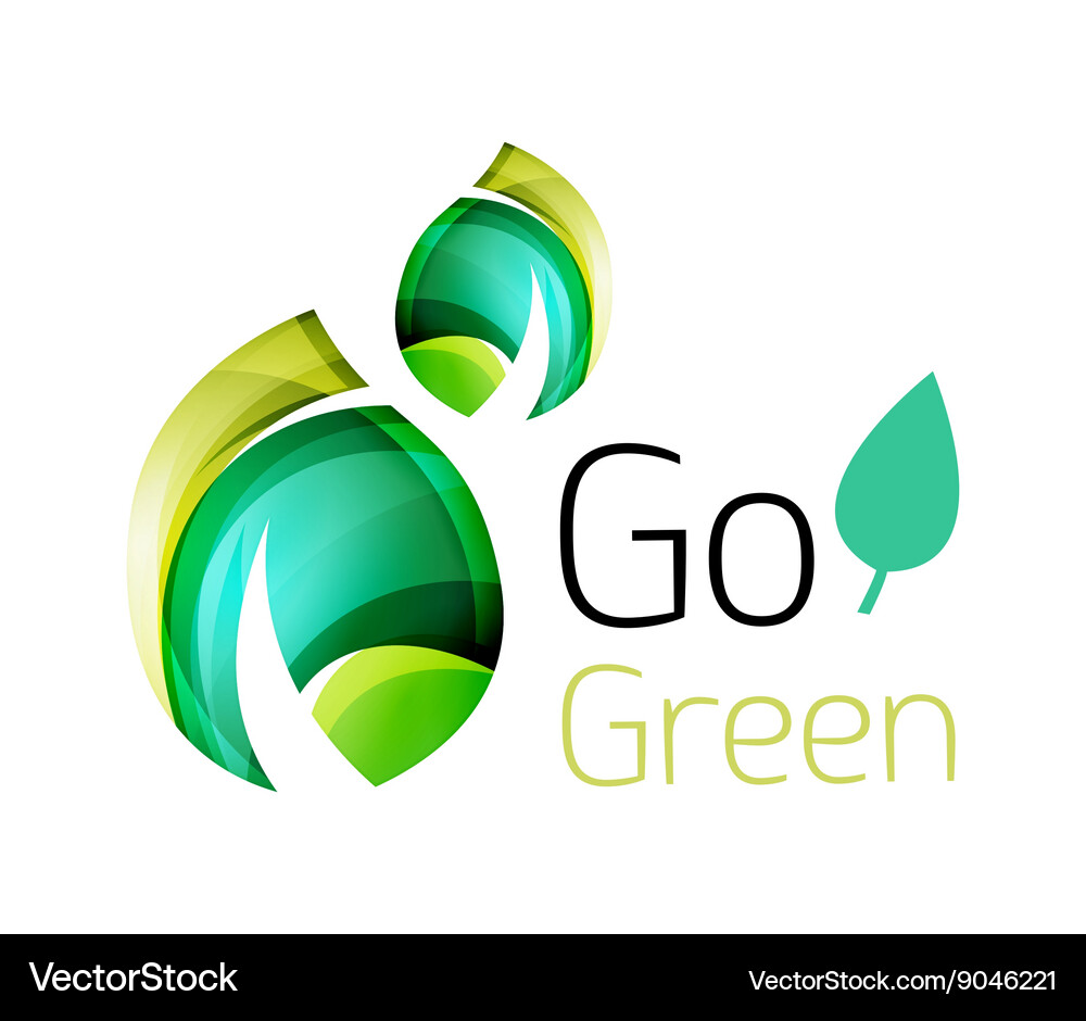 Geometric abstract leaf logo Royalty Free Vector Image