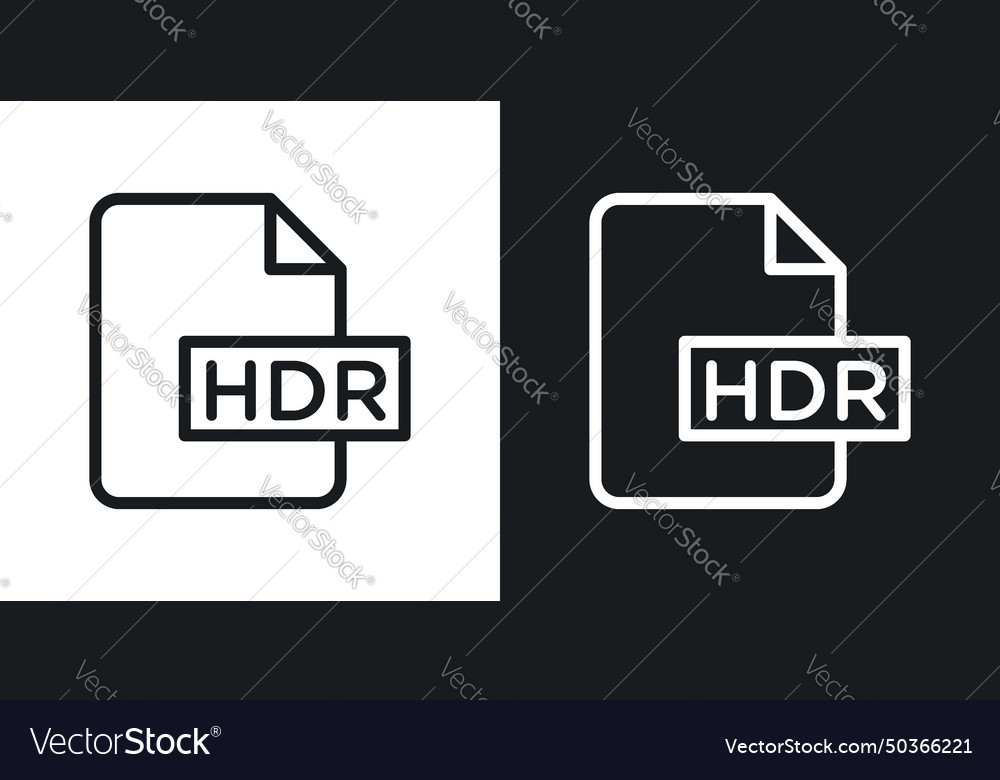 Hdr image file extension icon set document design