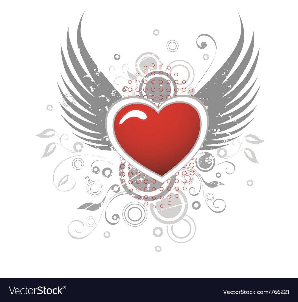 Heart With Wings Royalty Free Vector Image - Vectorstock