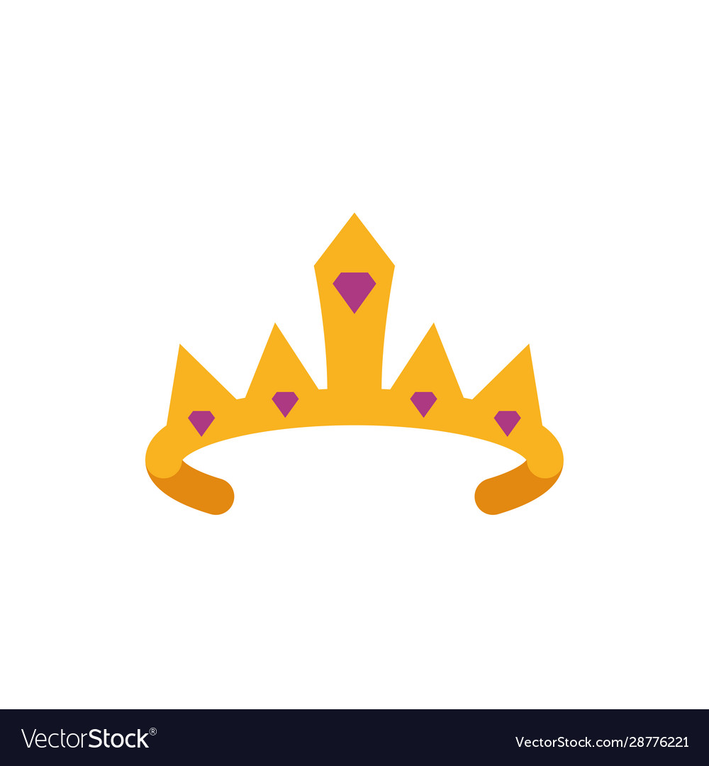 Isolated queen purple and gold crown design Vector Image