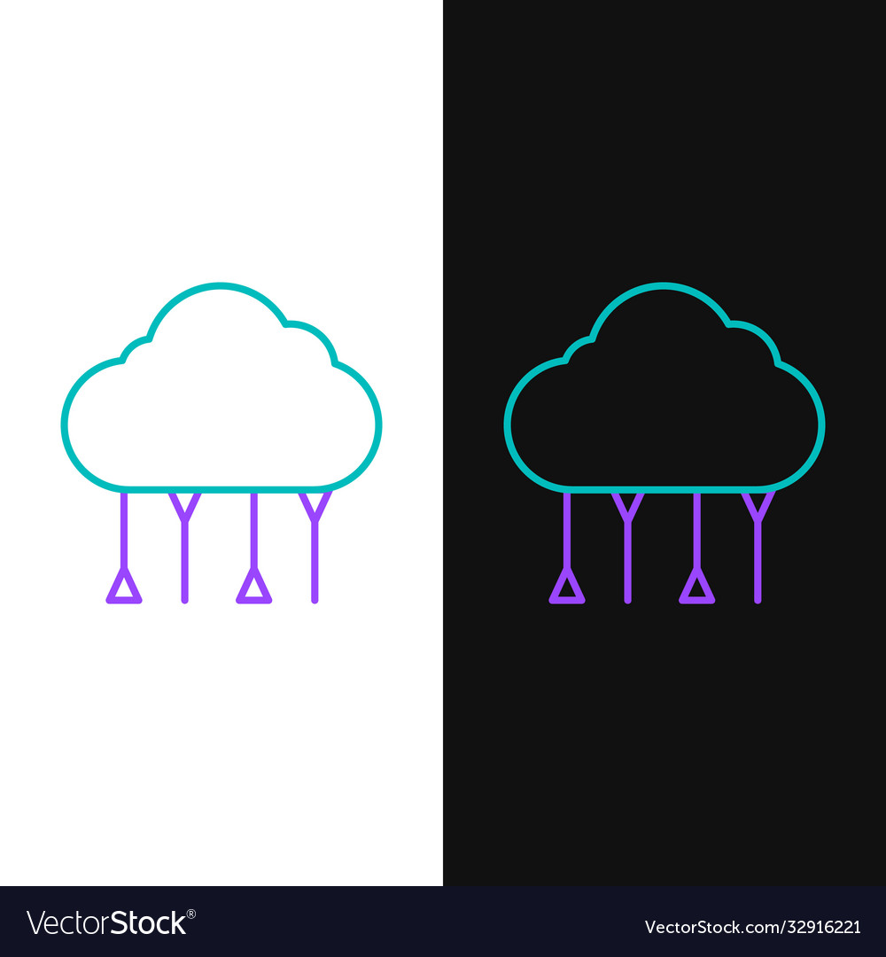 Line network cloud connection icon isolated vector image Line network cloud connection icon isolated