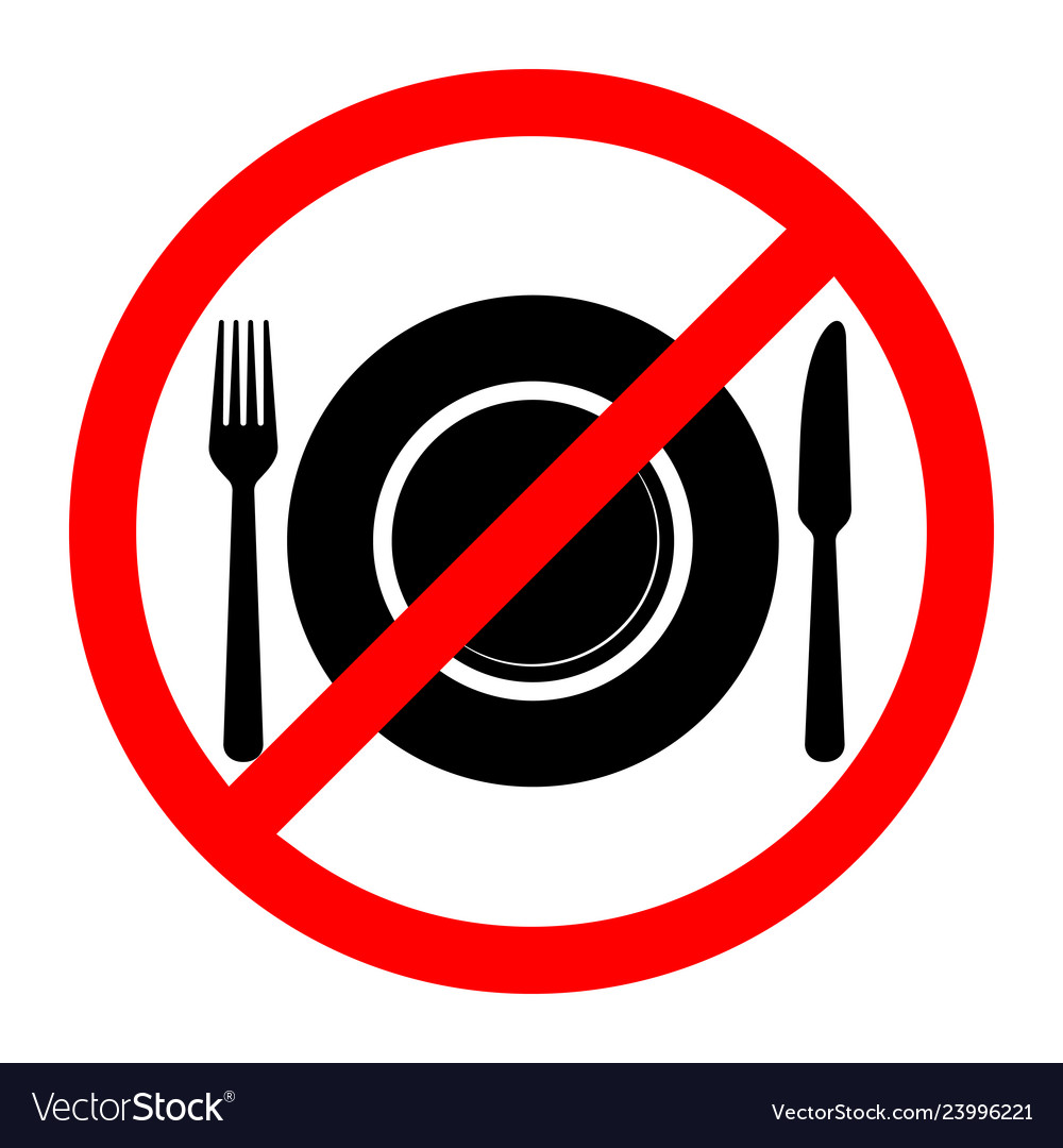 No eating sign Royalty Free Vector Image - VectorStock