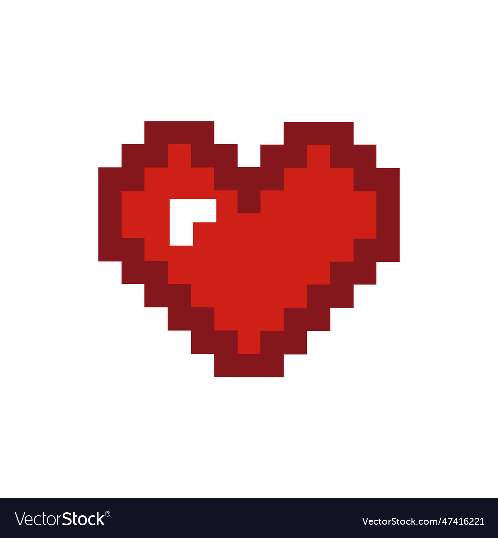 Pixel art heart love and valentine Royalty Free Vector Image