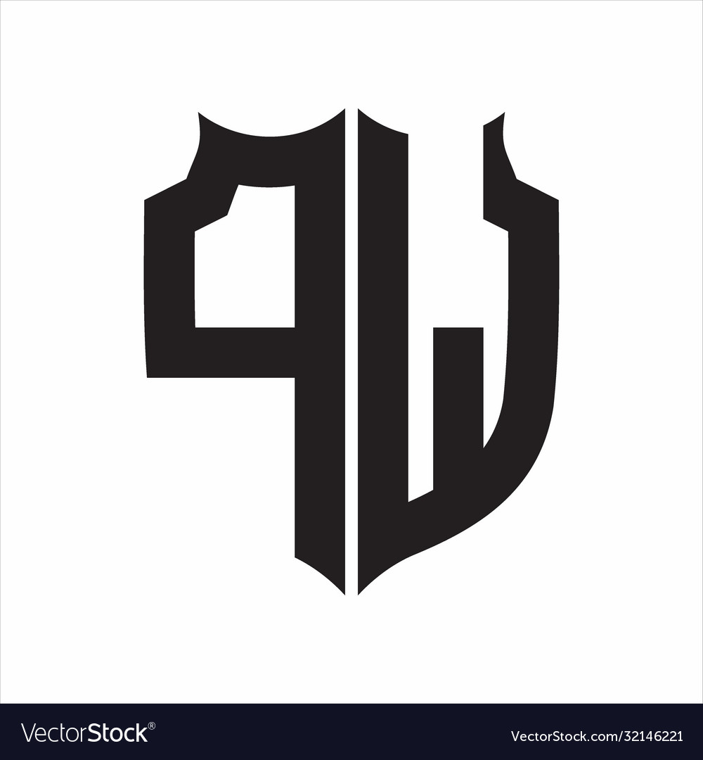 Pw logo shield style monogram design template