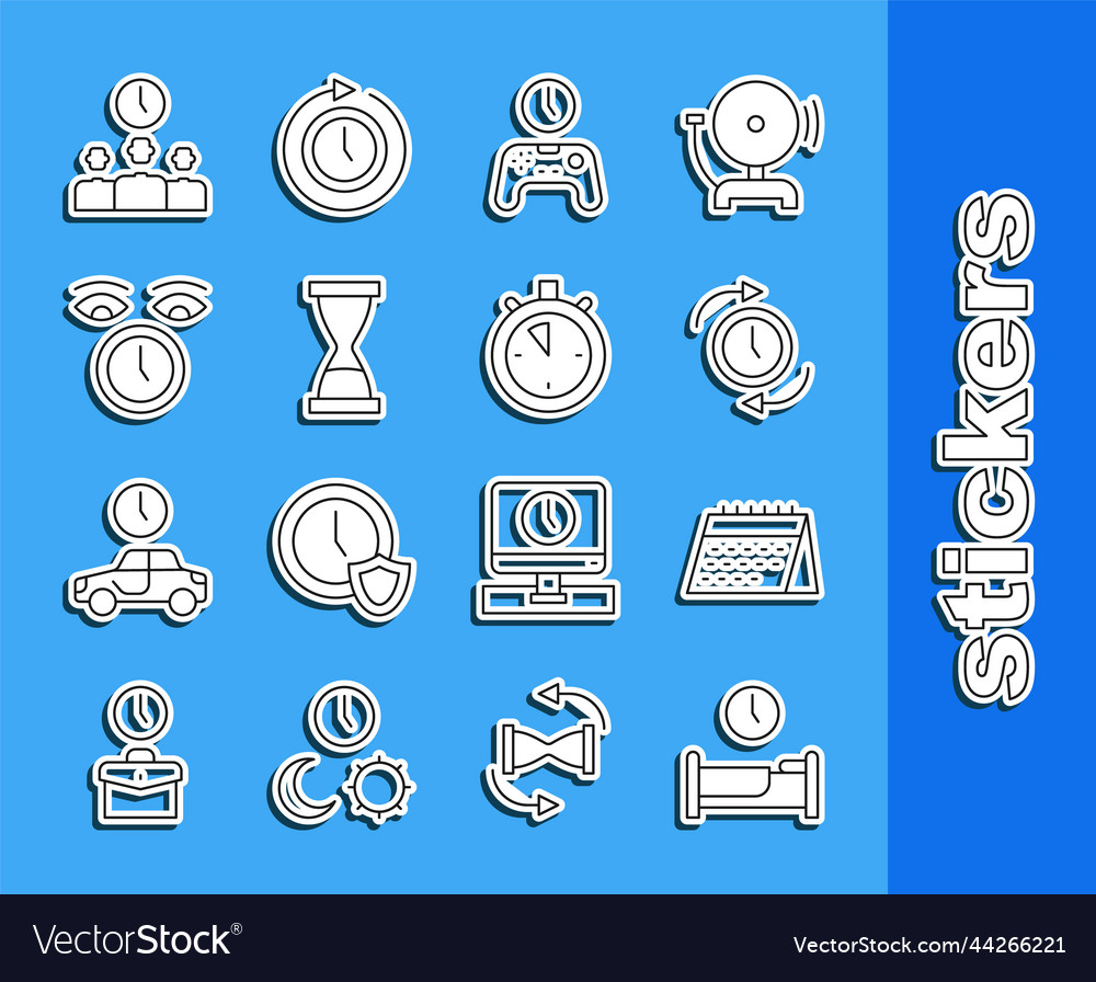 Set line time to sleep calendar clock with arrow Vector Image Set line time to sleep calendar clock with arrow