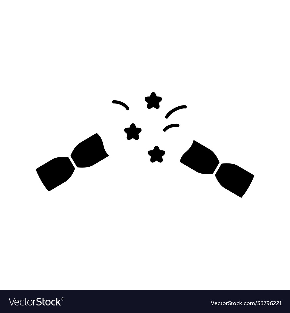 Silhouette pulled christmas cracker icon