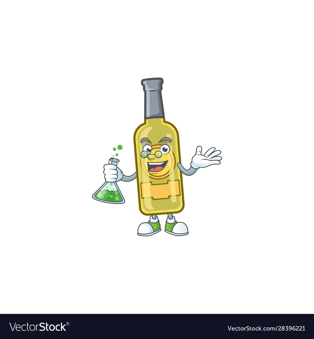 Smart champagne yellow bottle cartoon character