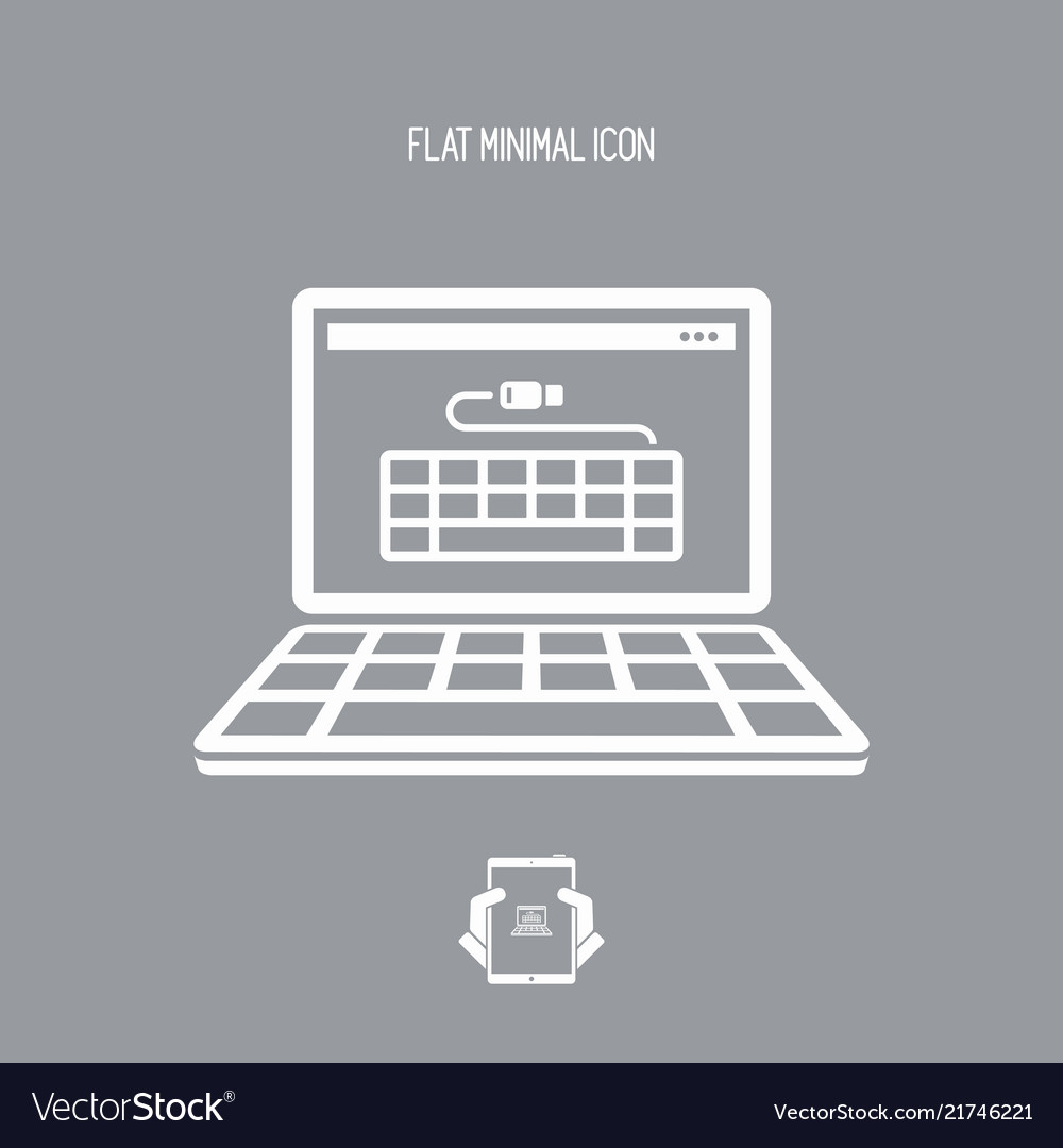 Usb keyboard - flat minimal icon vector image Usb keyboard - flat minimal icon