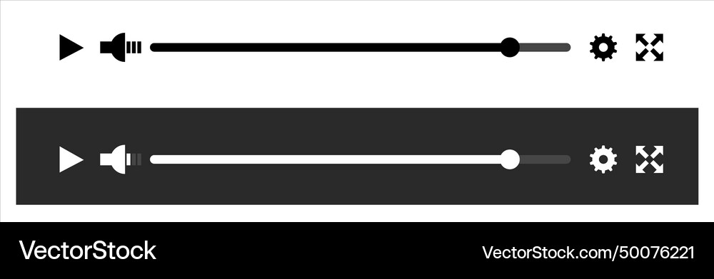 Video player play bar design interface Royalty Free Vector