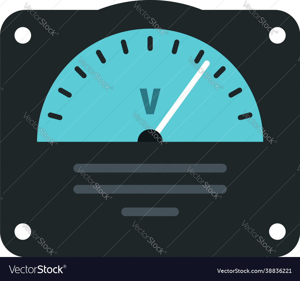 Voltmeter icon flat isolated Royalty Free Vector Image